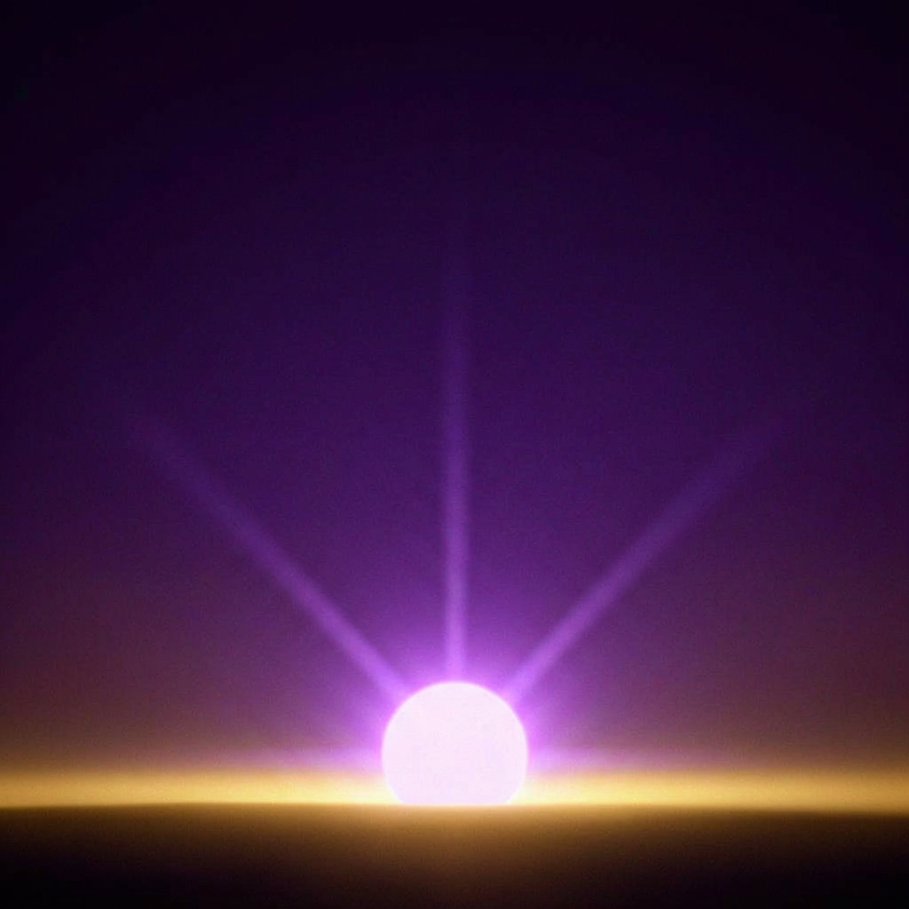 A single illuminated path through fog at dawn.